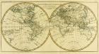 Map of the World in two Hemispheres, from 'Atlas de Toutes les Parties Connues du Globe Terrestre' by Guillaume Raynal (1713-96) published Geneva, 1780 (coloured engraving)