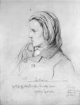 Johannes Brahms (1833-97) aged twenty, 1853 (pencil on paper)