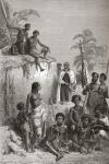 Hawaiian King Kamehameha I and his warriors, illustration from 'The World in the Hands', published 1878 (engraving)