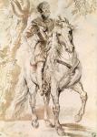Study for an equestrian portrait of the Duke of Lerma (1553-1625) 1603 (pen & ink on paper)
