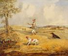 Partridge Shooting (oil on panel)