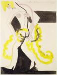 Dancer with a Yellow Shawl (w/c on paper)