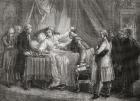 The death of the Comte de Mirabeau (1749-91) in 1791 (litho)