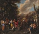 Rebecca and Eliezer at the Well, 1627-1679 (oil on canvas)