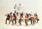 The Snow-Shoe Dance: To Thank the Great Spirit for the First Appearance of Snow (colour litho)