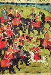 A Battle Scene, from the 'Shahnama' (Book of Kings) by Abu'l-Qasim Manur Firdawsi (c.934-c.1020) (gouache on paper)