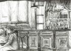 Cafe at the Royal Exchange, Manchester, 2011, ( Ink on paper)