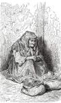After a sketch of an old Spanish woman by Gustave Dore. From Life and Reminiscences of Gustave Dore, published 1885.