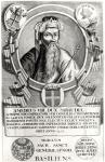 Portrait of Amedee VIII Le Pacifique (1383-1451) (engraving) (b/w photo)