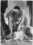 Ulysses Escaping from Polyphemus the Cyclops, engraved by I.G. Walker, 1808 (engraving) (b&w photo)