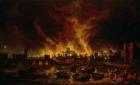 The Great Fire of London in 1666 (oil on canvas)