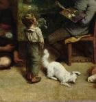 The Studio of the Painter, a Real Allegory, 1855 (oil on canvas) (detail of 19190)