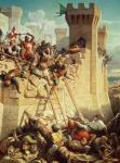 Guillaume de Clermont defending Ptolemais (Acre) in 1291, 1845 (oil on canvas)