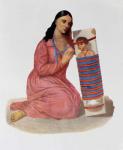 Chippeway Mother and Child, 1826, illustration from 'Indian Tribes of North America, Vol.1', by Thomas L. McKenney and James Hall, pub, by John Grant (colour litho)