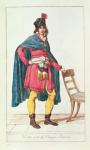 Civilian costume for a French citizen, engraved by Vivant Dominique Denon (coloured engraving)