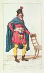 Civilian costume for a French citizen, engraved by Vivant Dominique Denon (coloured engraving)