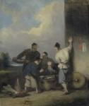 Coolies Round the Food Vendor's Stall, after 1825 (oil on canvas)
