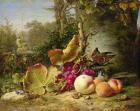 Fruit and Sparrows, 1863 (oil on canvas)