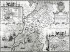 Map of Caernarvon, 1616 (engraving) (b/w photo)