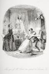 The eyes of Mrs. Chick are opened to Lucretia Tox, illustration from 'Dombey and Son' by Charles Dickens (1812-70) first published 1848 (litho)
