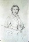 Portrait of Niccolo Paganini (1782-1840) 1819 (pencil on paper)