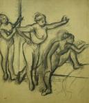 Three Dancers, c.1900 (charcoal on paper)