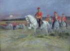 Tsarevich Nicolas (1894-1917) Reviewing the Troops, 1899 (oil on canvas)