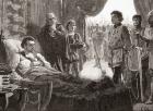 Bertrand de Gourdon aka Pierre (or Peter) Basile, John Sabroz and Dudo, brought before Richard I to receive his punishment after shooting him with an arrow, Richard later died from the wound. Richard I, aka Richard the Lionheart and Richard Coeur de Lion,