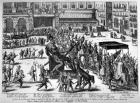 Entry of Hercule Francois of France, duke of Alencon (1554-84) in Antwerp, 19th February 1582 (engraving) (b/w photo)