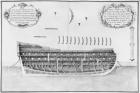 Cross-section of a launched vessel, illustration from the 'Atlas de Colbert', plate 31 (pencil & w/c on paper) (b/w photo)