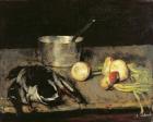 Still life with casserole and wild duck, 1885 (oil on canvas)