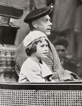 The Prince of Wales, later King Edward VIII, with Princess Elizabeth, later Queen Elizabeth II, returning from Crathie Church during a visit to Balmoral, Scotland in September, 1933. From Edward VIII His Life and Reign.