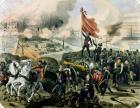 Attack at Pont de Neuilly and Courbevoie, 2nd April 1871 (litho)