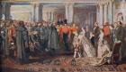 Queen Victoria receiving Crimean War veterans in audience, 1854.