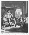 Master Janotus harangues Gargantua to give back the bells, illustration from 'The Life of Gargantua and Pantagruel', by François Rabelais (engraving)