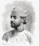 Maharao Raja Shri Sheodan Singhji Veerendra Shiromani Dev Bharat Prabhakar Bahadur, 1845 to 1874. Maharao Raja of Alwar, India.