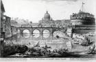 View of the Bridge and Castel Sant'Angelo, from the 'Views of Rome' series, c.1760 (etching)
