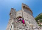 Visitors on the steps of the Minceta Tower, Dubrovnik, Croatia (photo)