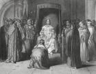 King Richard II knighting the kings of Connaught, Ulster, Thomond and Leinster in 1394, 'The History of Ireland' by Thomas Wright, published c.1854 (engraving)