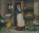 The Fruit Seller (oil on canvas)