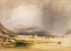 View from Snowdon from Sands of Traeth Mawe, taken at the Ford between Pont Aberglaslyn and Tremadoc, 1834 (w/c & gouache over graphite on paper)
