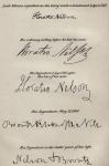 Lord Nelson's signatures before and after the loss of his right arm, from 'The Life of Nelson' by Robert Southey (1774-1843) first published 1813 (litho) (see also 234260 and 237021 for details)