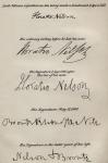 Lord Nelson's signatures before and after the loss of his right arm, from 'The Life of Nelson' by Robert Southey (1774-1843) first published 1813 (litho) (see also 234260 and 237021 for details)