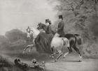 Albert Edward, Prince of Wales, future King Edward VII and Alexandra of Denamrk riding in Windsor Great Park England in 1863. From Edward VII His Life and Times, published 1910.