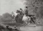 Albert Edward, Prince of Wales, future King Edward VII and Alexandra of Denamrk riding in Windsor Great Park England in 1863. From Edward VII His Life and Times, published 1910.