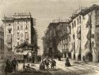 Street in Barcelona, illustration from 'Spanish Pictures' by the Rev. Samuel Manning (engraving)