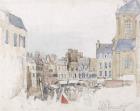 A French Market Place, c.1829 (w/c over graphite on paper)
