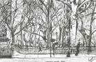 Madison square park New York, 2003, (Ink on paper)