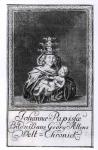 Pope Joan with her child (engraving) (b/w photo)