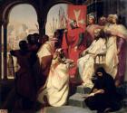 Knights of the Order of St. John of Jerusalem restoring religion in Armenia in 1347, 1844 (oil on canvas)